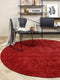 Vloerkleed MOMO Rugs Panorama Uni Rond Red Vloerkleed - 150 rond - Rond - Laagpolig,Rond Tapijt - Modern - Rood