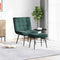 vidaXL - Relaxstoel - met - voetenbank - fluweel - donkergroen