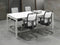 Bureautafel of vergadertafel Kubus 180x90cm breed 180CM diep 90CM hoogte bladkleur Wit framekleur Zwart (RAL9005)