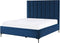 SEZANNE - Bed met opbergruimte - Blauw - 140 x 200 cm - Fluweel
