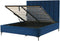 SEZANNE - Bed met opbergruimte - Blauw - 160 x 200 cm - Fluweel
