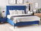 SEZANNE - Bed met opbergruimte - Blauw - 160 x 200 cm - Fluweel