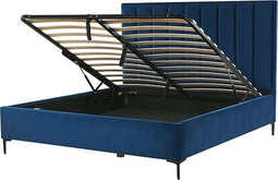 SEZANNE - Bed met opbergruimte - Blauw - 180 x 200 cm - Fluweel