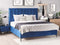 SEZANNE - Bed met opbergruimte - Blauw - 180 x 200 cm - Fluweel