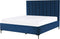 SEZANNE - Bed met opbergruimte - Blauw - 180 x 200 cm - Fluweel