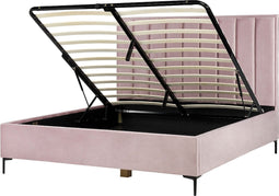 SEZANNE - Bed met opbergruimte - Roze - 180 x 200 cm - Fluweel