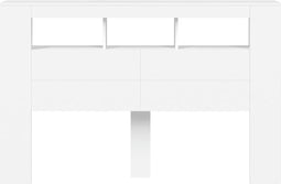 Hoofdeinde met LED 160x18,5x103,5 cm bewerkt hout wit