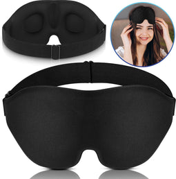 MW® - Slaapmasker - 100% Verduisterend - Incl. Oordopjes - Zwart