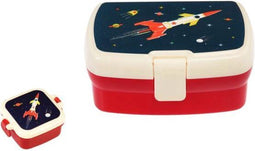 Rex London Lunch set met Brooddoos en mini snackdoosje met kleppen - Space raket