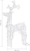 vidaXL - Kerstversiering - rendier - 90 - LED's - 60x16x100 - cm - acryl