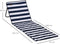 Outsunny Strandligstoel - Verstelbare Rugleuning - Staal Oxford Polyester Blauw/Wit