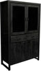 Vitrinekast Britt Zwart | Mango metaal 115 cm breed
