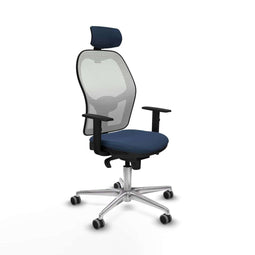 Piqueras y Crespo 1D086G2 - Bureaustoel - Hoogteverstelbaar met armleuning en hoofdsteun - Marineblauw