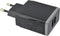 Mobiparts USB-A thuislader met 2 poorten en losse USB Micro B kabel - Smart IC - 4,8A / zwart - 1 meter