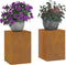 vidaXL - Buitenplantenstandaarden - - - Pilaar - (2 - stuks) - 24x24x35 - cm - - - Weerbestendig - Staal