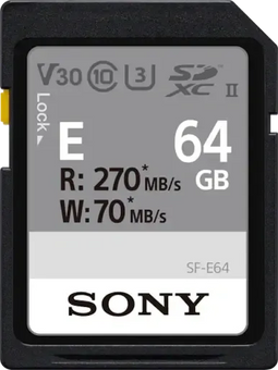 Sony UHS-II SF-E64A - SDXC Geheugenkaart 64GB - Lezen 270MB/s Schrijven 70MB/s