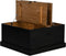 vidaXL - Opbergkist - HALDEN - zwart - 91x91x47 - cm - massief - grenenhout