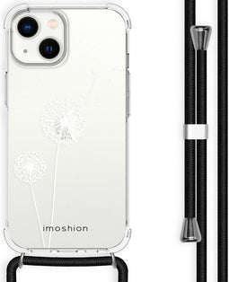 iMoshion Hoesje Geschikt voor iPhone 14 Hoesje Met Koord - iMoshion Design Hoesje met Koord - Transparant / Dandelion