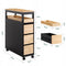 SoBuy BZR54-SCH - Archiefkast - MDF & Bamboe - 4 Laden - Zwart - 24x82x65cm