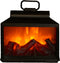 Sfeerhaard/open haard lantaarn zwart met led verlichting L18 x B9 x H16 cm - Woondecoratie/kerstversiering verlichting