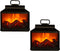 Sfeerhaard/open haard lantaarn zwart met led verlichting L18 x B9 x H16 cm - Woondecoratie/kerstversiering verlichting