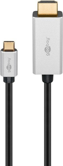 Goobay 60175 - USB-C naar HDMI Kabel - 8K 30Hz 4K 120Hz - Zilver Zwart