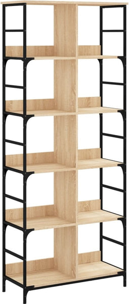 vidaXL - Boekenrek - 78,5x33x188,5 - cm - bewerkt - hout - sonoma - eikenkleurig