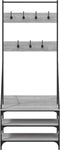 vidaXL - Kledingrek - met - schoenenrek - 72x34x184 - cm - grijs - sonoma - eikenkleur