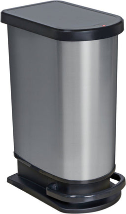Rotho Paso mono pedaalemmer - prullenbak 50L - BPA vrij - donker zilvermetallic