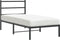 vidaXL - Bedframe - met - hoofdbord - metaal - zwart - 90x200 - cm