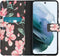 iMoshion Hoesje Geschikt voor Samsung Galaxy S21 FE Hoesje Met Pasjeshouder - iMoshion Design Softcase Bookcase - Zwart / Roze / Blossom Watercolor Black