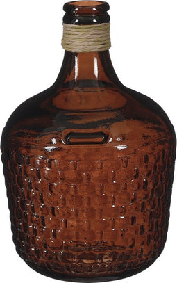 Mica Decorations Vina Vaas - 20x20x30 cm - Glas - Donkerbruin
