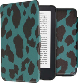 imoshion E-reader Hoesje - Geschikt voor Kobo Clara 2E, Tolino Shine 4 - Design Sleepcover Bookcase - Green Leopard