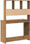vidaXL - Bureau - met - schappen - 102x45x148 - cm - bewerkt - hout - artisanaal - eiken