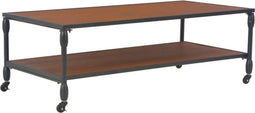 vidaXL - Salontafel - met - schap - 120x60x40 - cm - massief - vurenhout