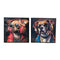 Schilderij Home ESPRIT Blauw Bruin Rood Modern Hond 50 x 3,5 x 50 cm (2 Stuks)