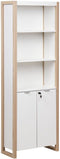 JOHNSON - Boekenkast met locker - Lichthout/Wit - Vezelplaat