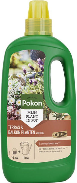Pokon Bio Terras & Balkonplanten Voeding 1L - Biologische Plantenvoeding - 14ml per 1L water