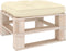 vidaXL - Palletkussen - 70x70x12 - cm - stof - crèmekleurig