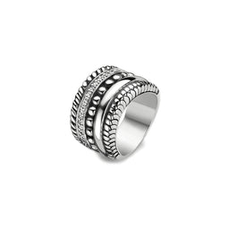 TI SENTO Dames Ring - 925 zilver - Zirconia wit - Maat 17.75 mm / maat 56 - 1835ZI