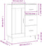 vidaXL - Dressoir - 69,5x34x90 - cm - bewerkt - hout - gerookt - eikenkleurig
