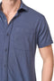 Mario Russo Korte Mouwen Overhemd - Overhemd heren - Polo Shirt Heren - t shirt heren - XXL - Navy
