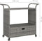 vidaXL - Serveerwagen - met - lade - 100x45x97 - cm - poly - rattan - grijs