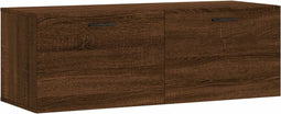 vidaXL - Wandkast - 100x36,5x35 - cm - bewerkt - hout - bruin - eikenkleur