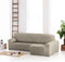 Hoes voor chaise longue met korte armleuning rechts Eysa ROC Geglaceerd kastanje Lichtbruin 180 x 120 x 360 cm