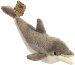 Aurora Eco Nation pluche knuffeldier dolfijn - grijs - 38 cm - zeedieren thema speelgoed