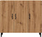 vidaXL - Dressoir - 90x34x80 - cm - bewerkt - hout - artisanaal - eikenkleur