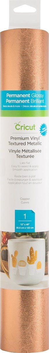 Cricut Premium Vinyl - Permanent met Textuur - Waterbestendig - Koper 30x120cm
