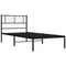 vidaXL - Bedframe - met - hoofdbord - metaal - zwart - 100x200 - cm