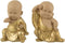 J-Line figuur Monnik - polyresin - goud - 2 stuks